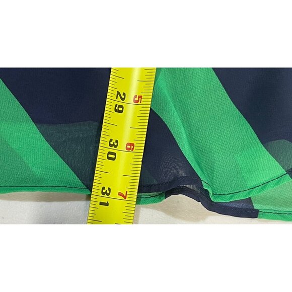 Lane Bryant Green & Navy Chevron Striped Tank Top 24L Flowy Sleeveless Plus Size - Picture 6 of 10